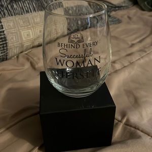 Wine glass with quote
